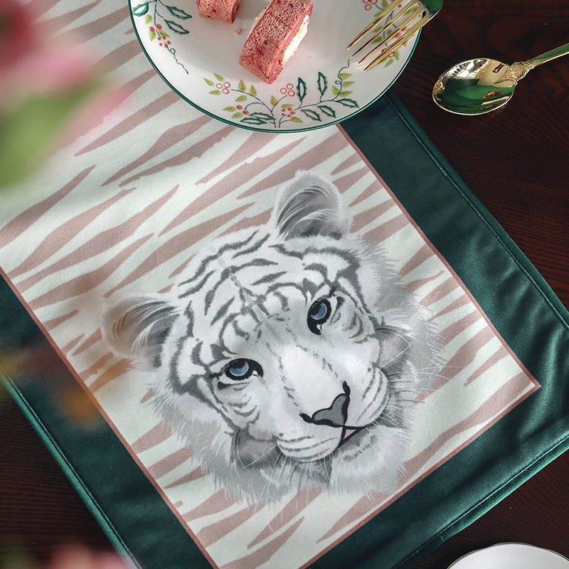 DUNXDECO | TIGER PRINT TABLECLOTH