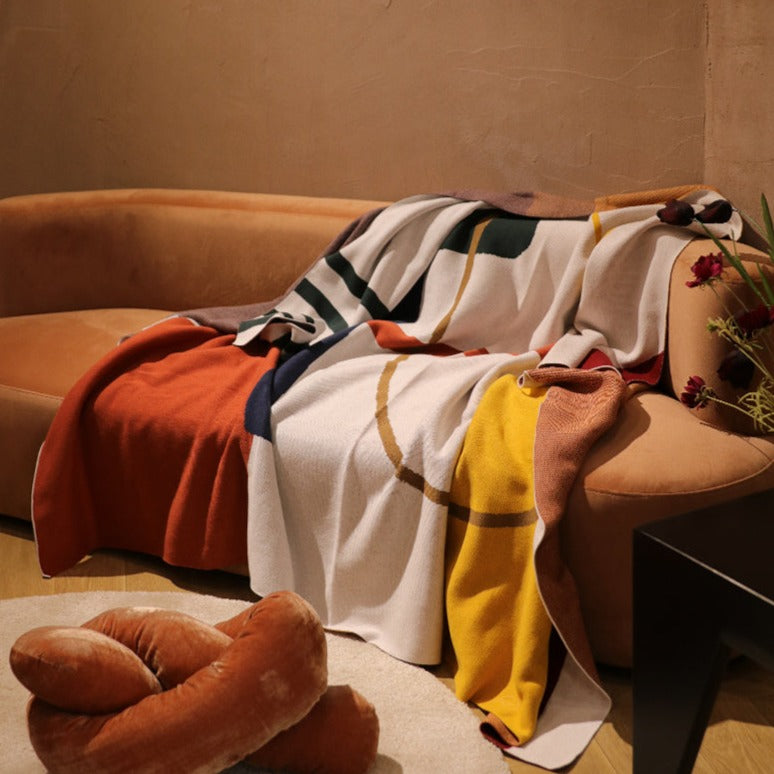 ART CONTRAST COTTON BLANKET