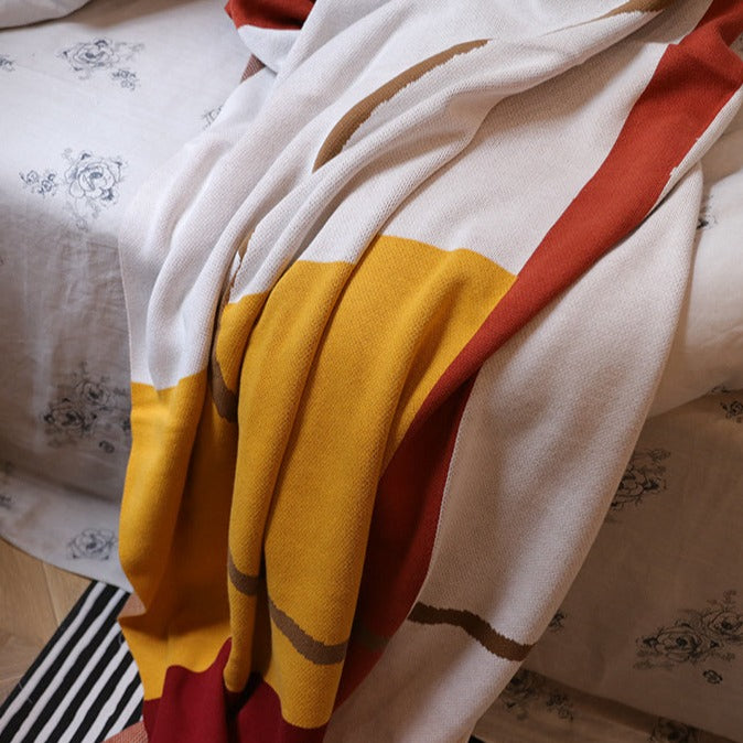 ART CONTRAST COTTON BLANKET