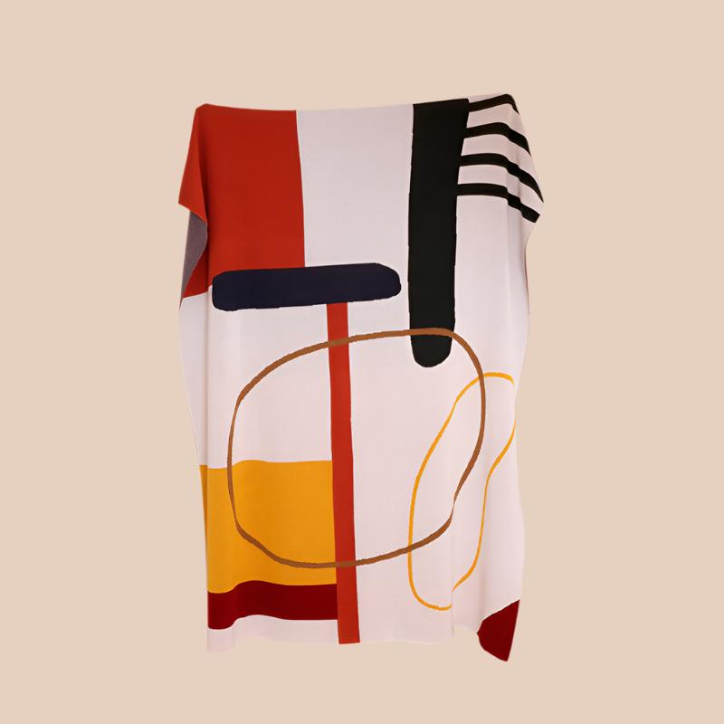 ART CONTRAST COTTON BLANKET
