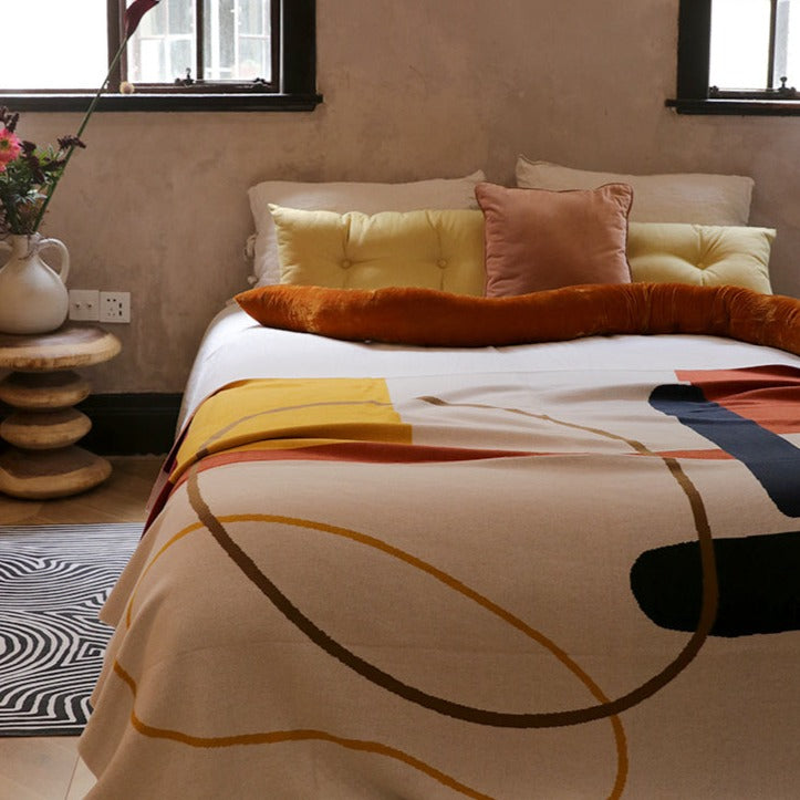 ART CONTRAST COTTON BLANKET