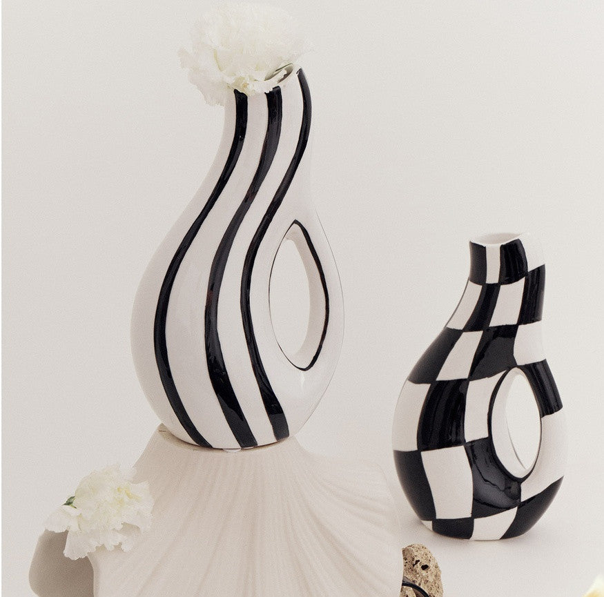 CHECKERBOARD VASE
