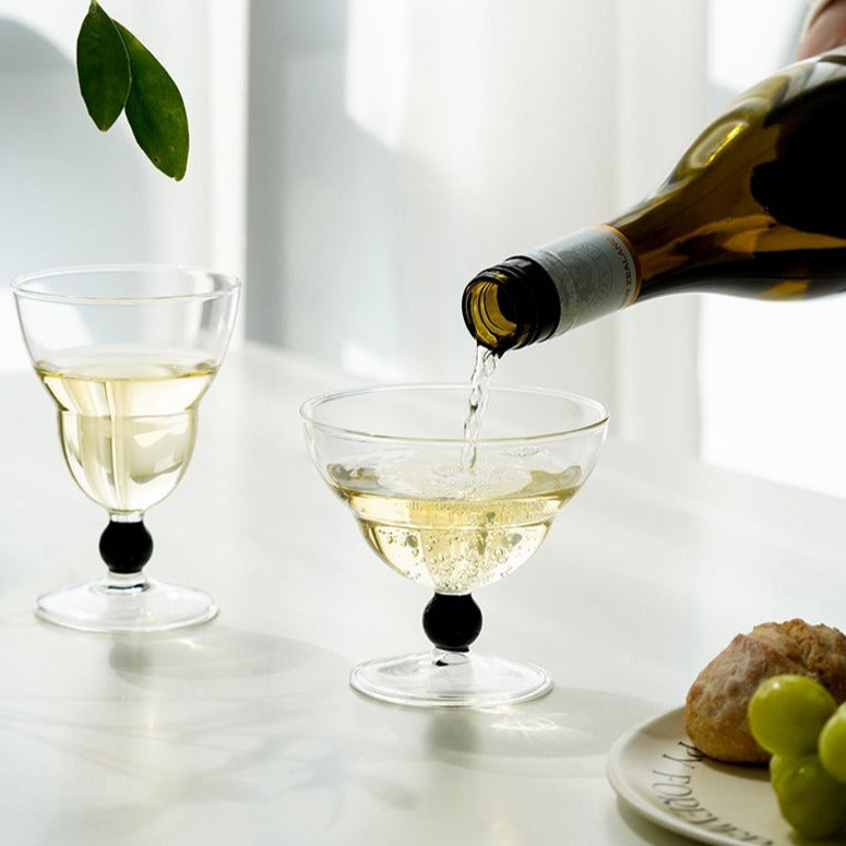 VINTAGE STAINED WINE GLASS