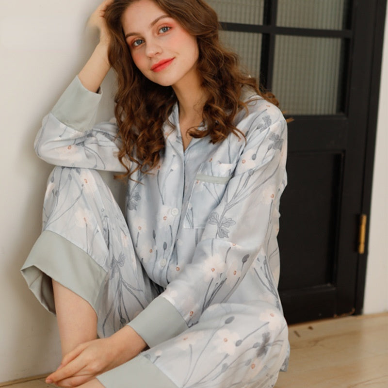 RETRO LITERARY TENCEL PRINTED PAJAMAS