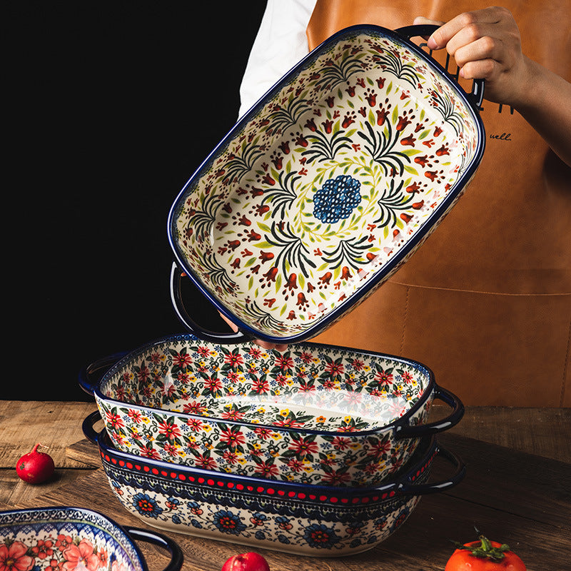 RETRO DINNER PLATE WITH FLORAL PATTERN