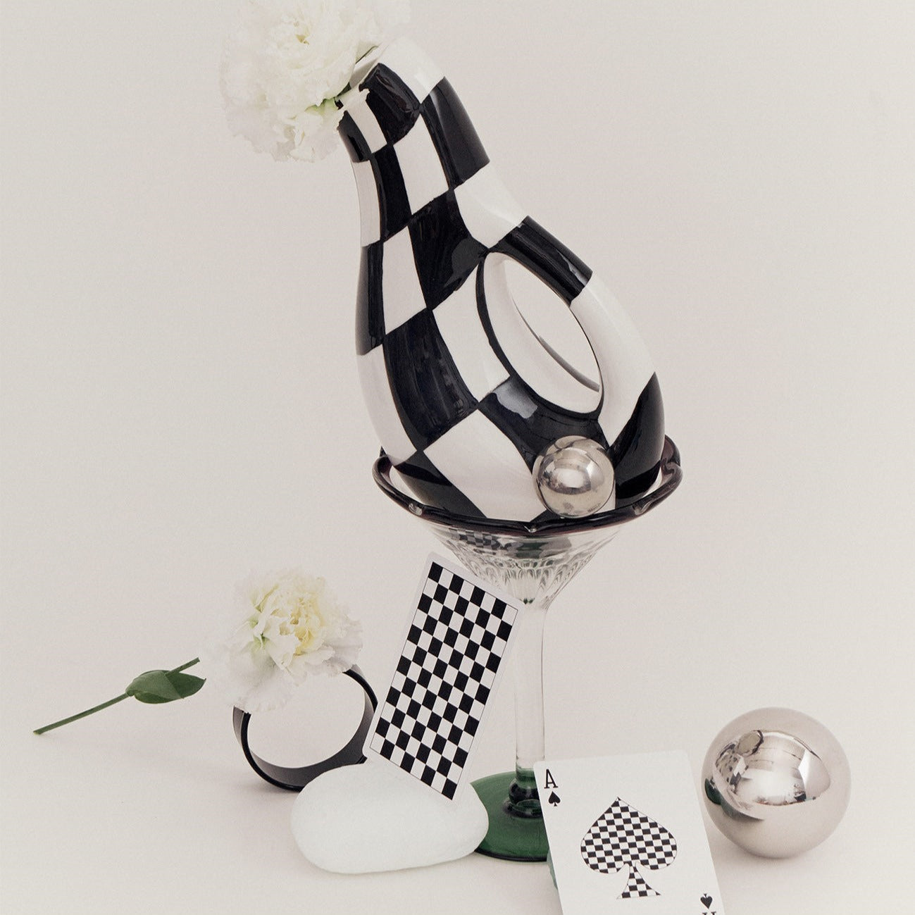 CHECKERBOARD VASE