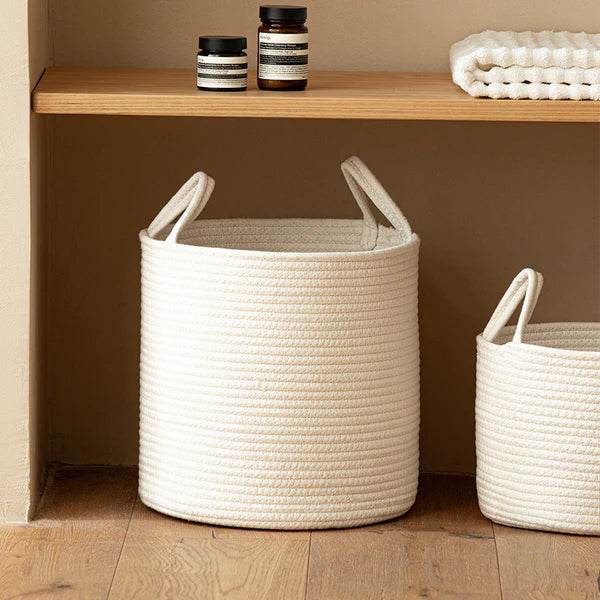 JUTE COTTON HANDWOVEN BASKET