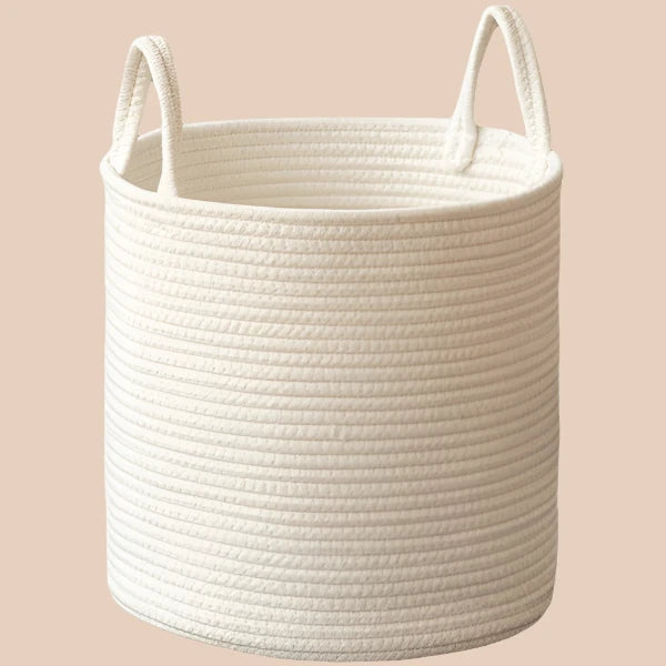 JUTE COTTON HANDWOVEN BASKET