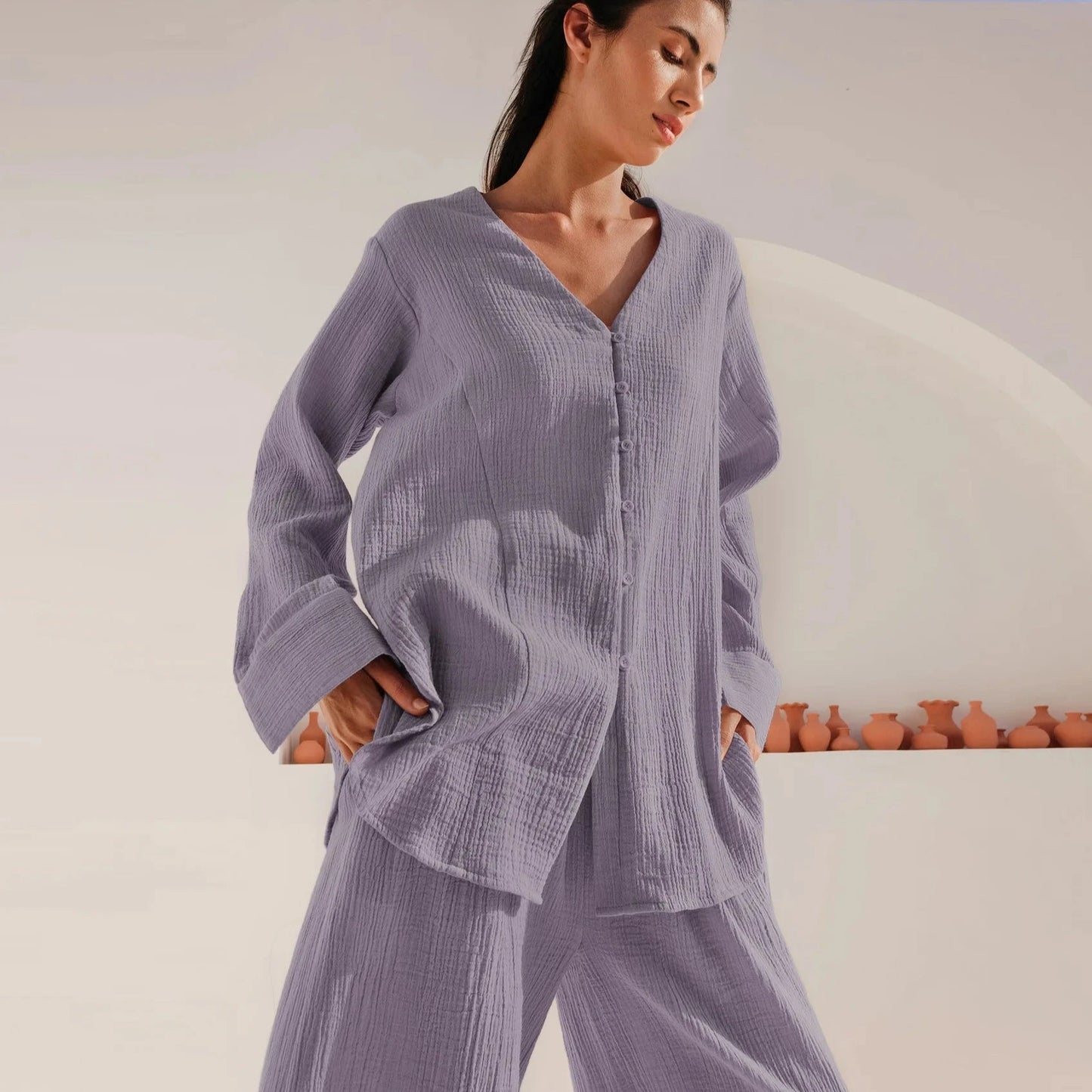 SERENE COTTON COMFORT | COMFORTABLE LONG SLEEVE HOMEWEAR