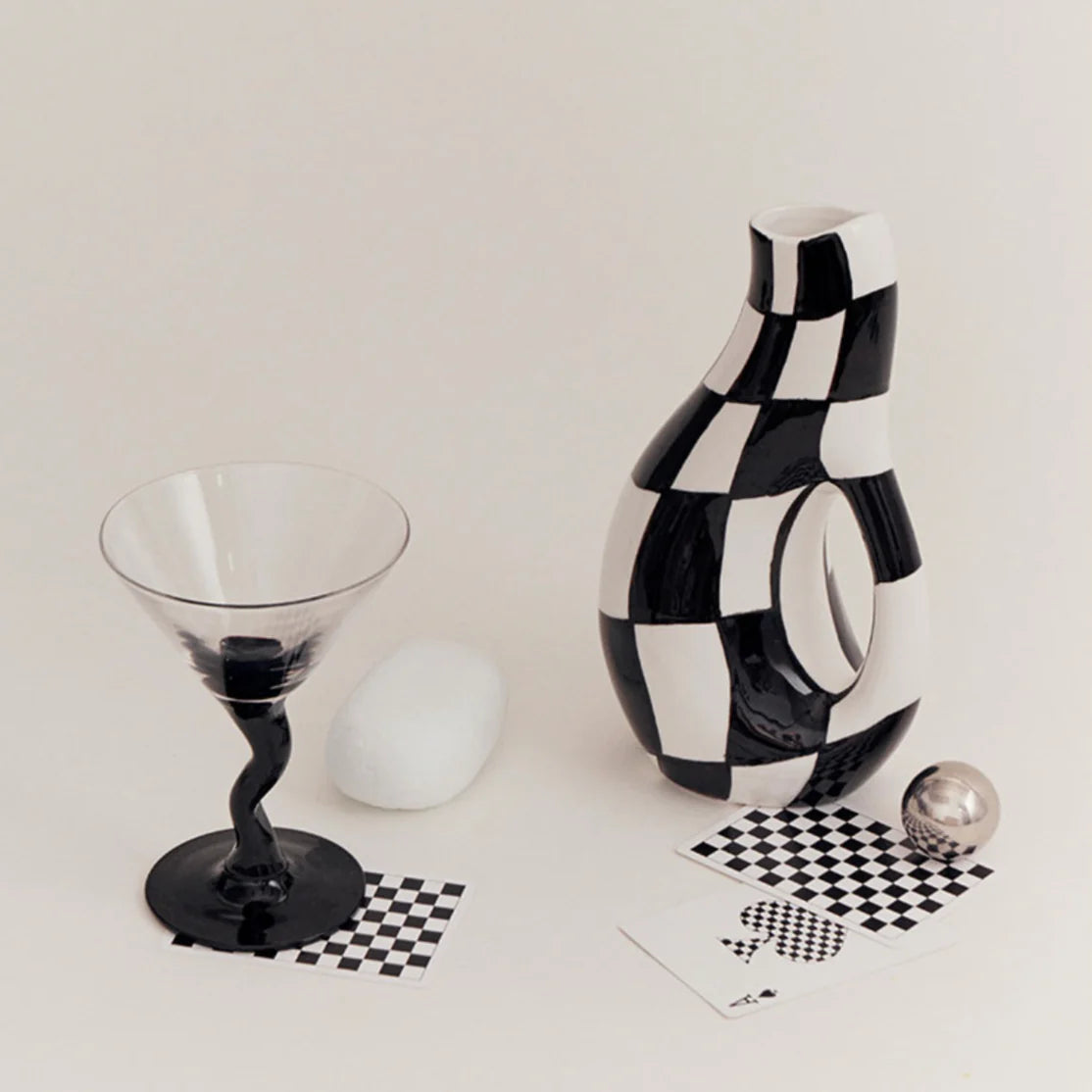 CHECKERBOARD VASE