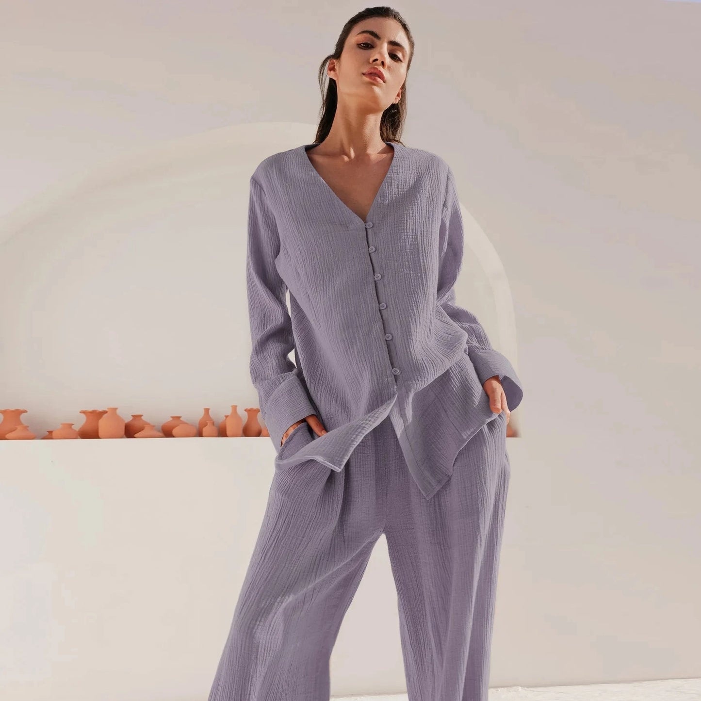 SERENE COTTON COMFORT | COMFORTABLE LONG SLEEVE HOMEWEAR