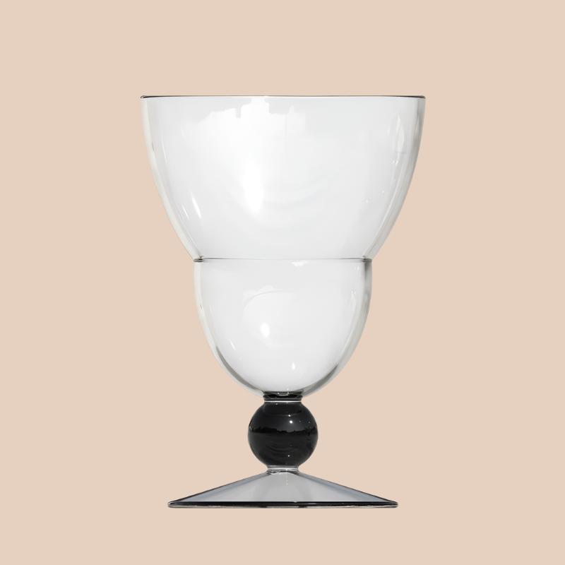 VINTAGE STAINED WINE GLASS