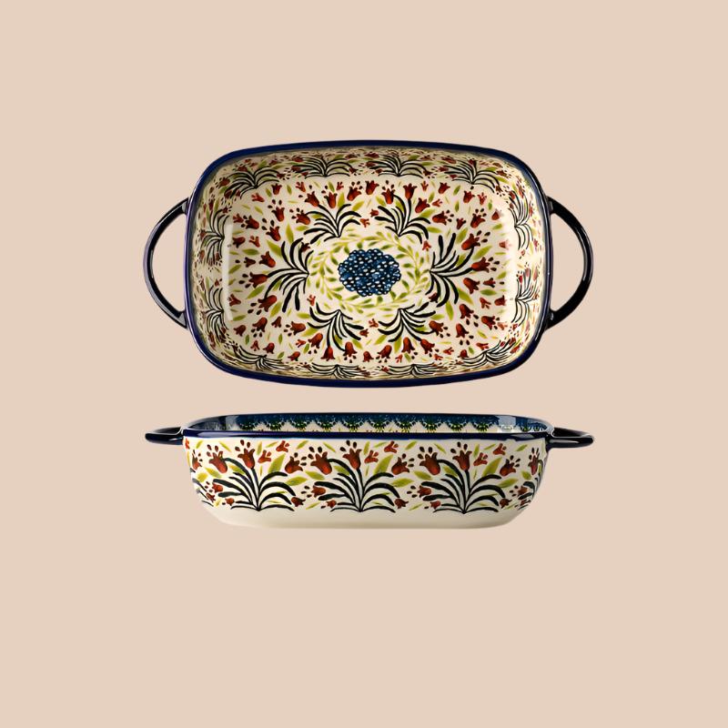 RETRO DINNER PLATE WITH FLORAL PATTERN