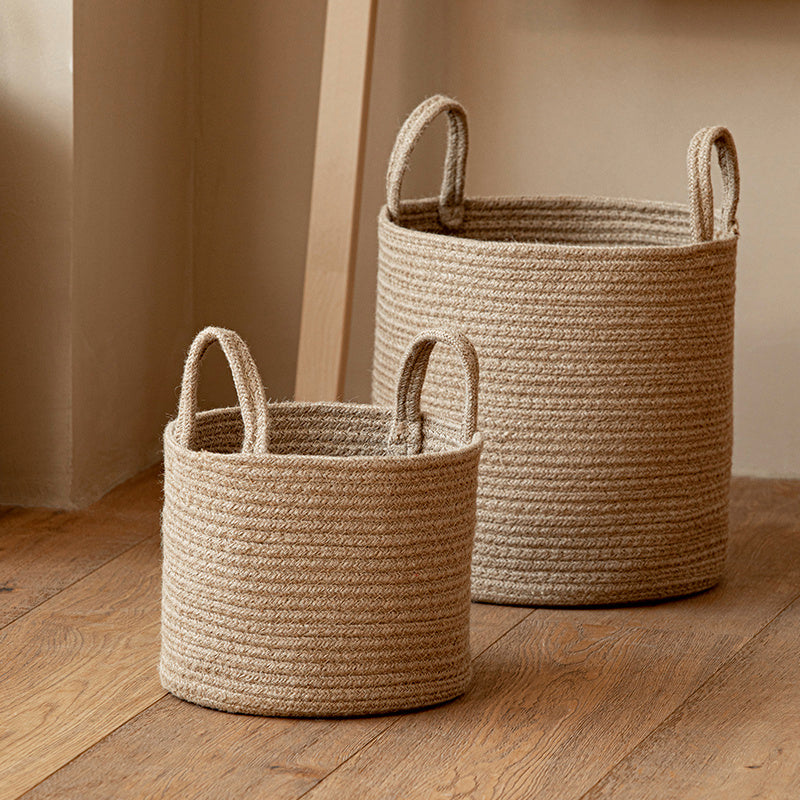JUTE COTTON HANDWOVEN BASKET