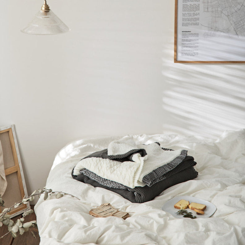 THICKENED KNIT WOOLEN BLANKET