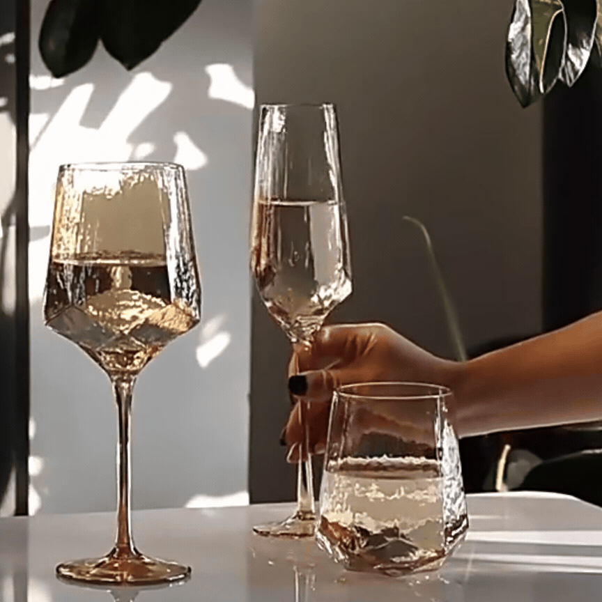 AMBER HAMMERED GLASS COLLECTION