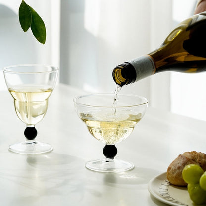VINTAGE STAINED WINE GLASS