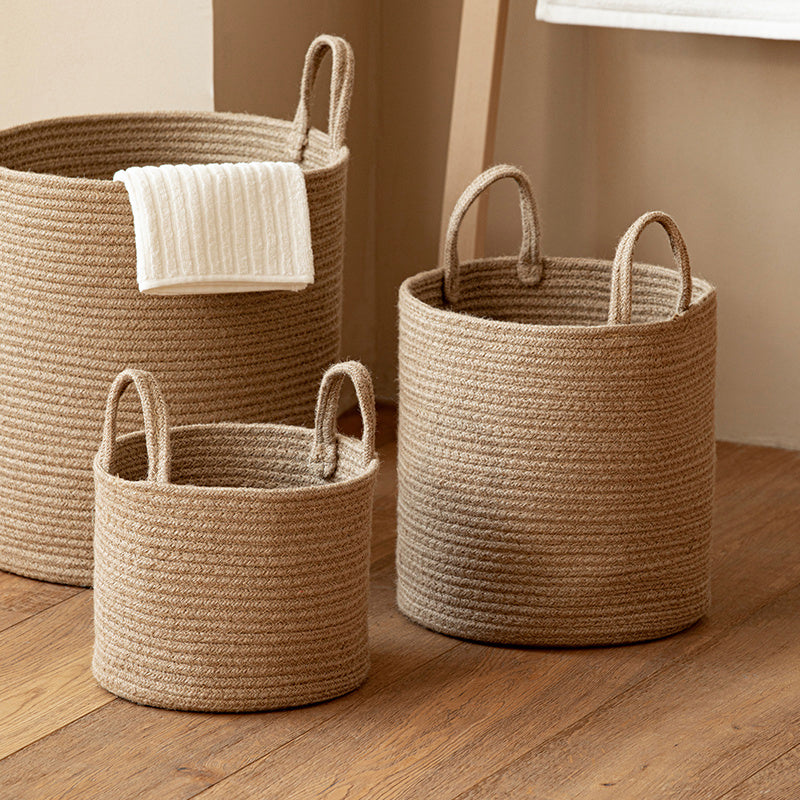 JUTE COTTON HANDWOVEN BASKET