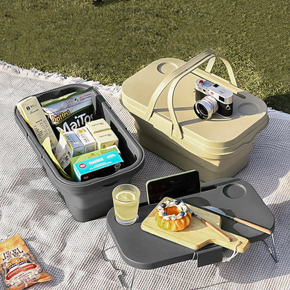 MODERN SIMPLICITY FOLDABLE PICNIC BASKET