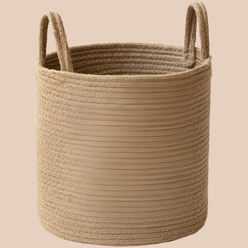 JUTE COTTON HANDWOVEN BASKET
