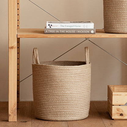 JUTE COTTON HANDWOVEN BASKET